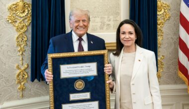 Venezuelan Opposition Leader Presents Her Nobel Peace Prize To Trump