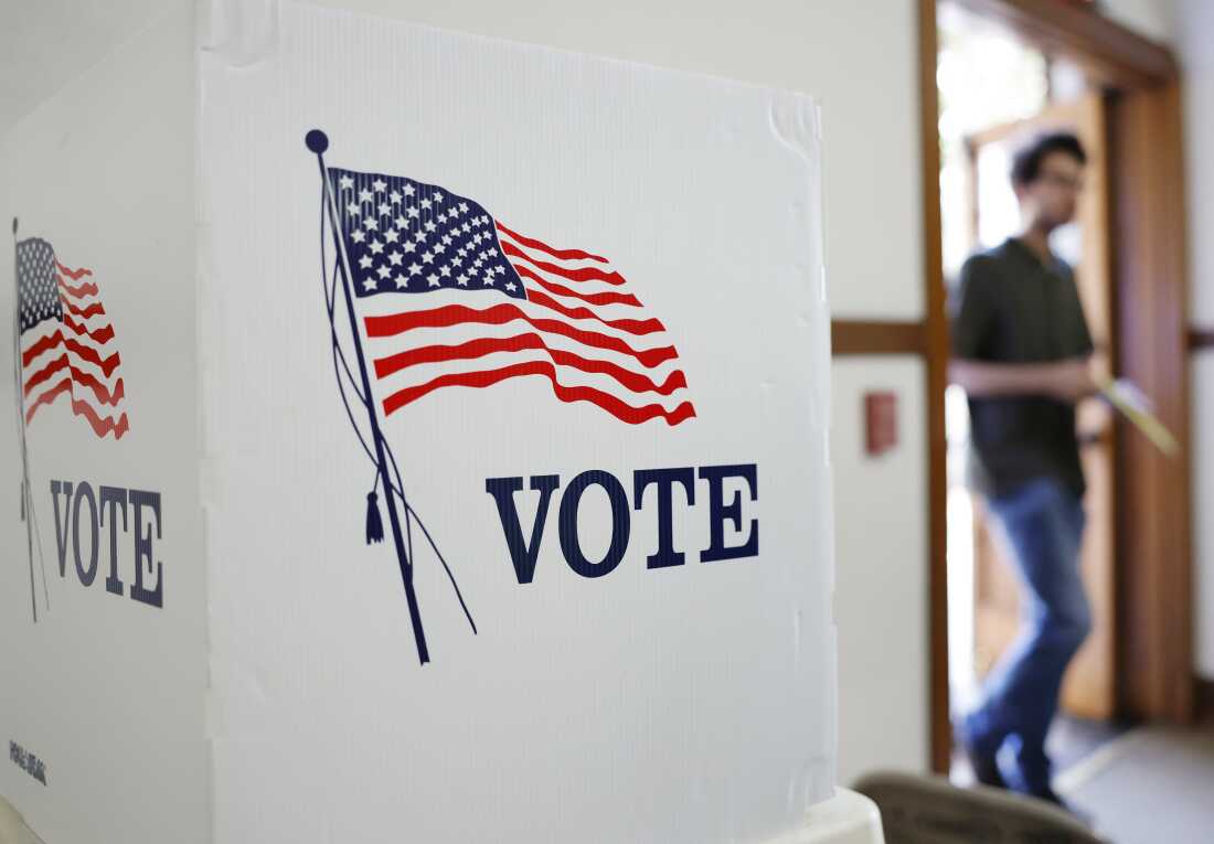 A person enters a polling station to vote on Nov. 4, 2025, at First United Methodist Church in Pasadena, Calif.