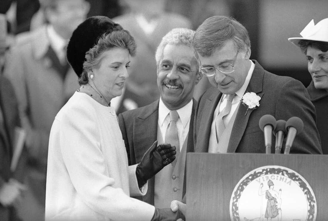 Mary Sue Terry, the first woman elected to statewide office in Virginia, is sworn in as attorney general on Jan. 11, 1986. Terry recalled to NPR that members of the legislature debated what she should wear to the inauguration. "The speaker, who had been my running mate for three elections, cut the matter short and said, 'Hell, let her wear what she wants to wear. And that's what I did,' " she said.