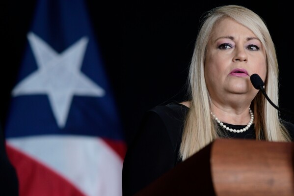 Governor Wanda Vázquez speaks at a press conference in San Juan, Puerto Rico, May 21, 2020. (AP Photo/Carlos Giusti, File)