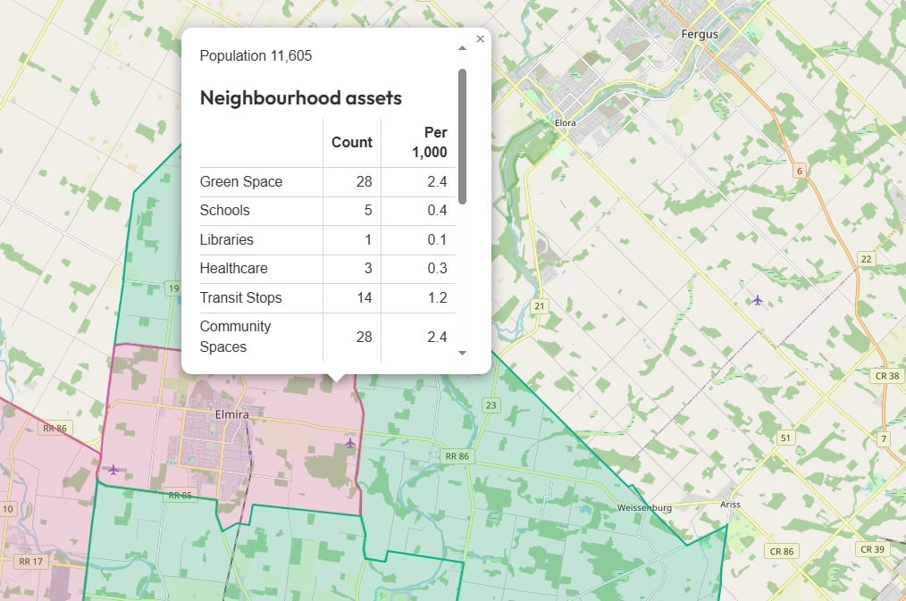 Interactive map of Waterloo region