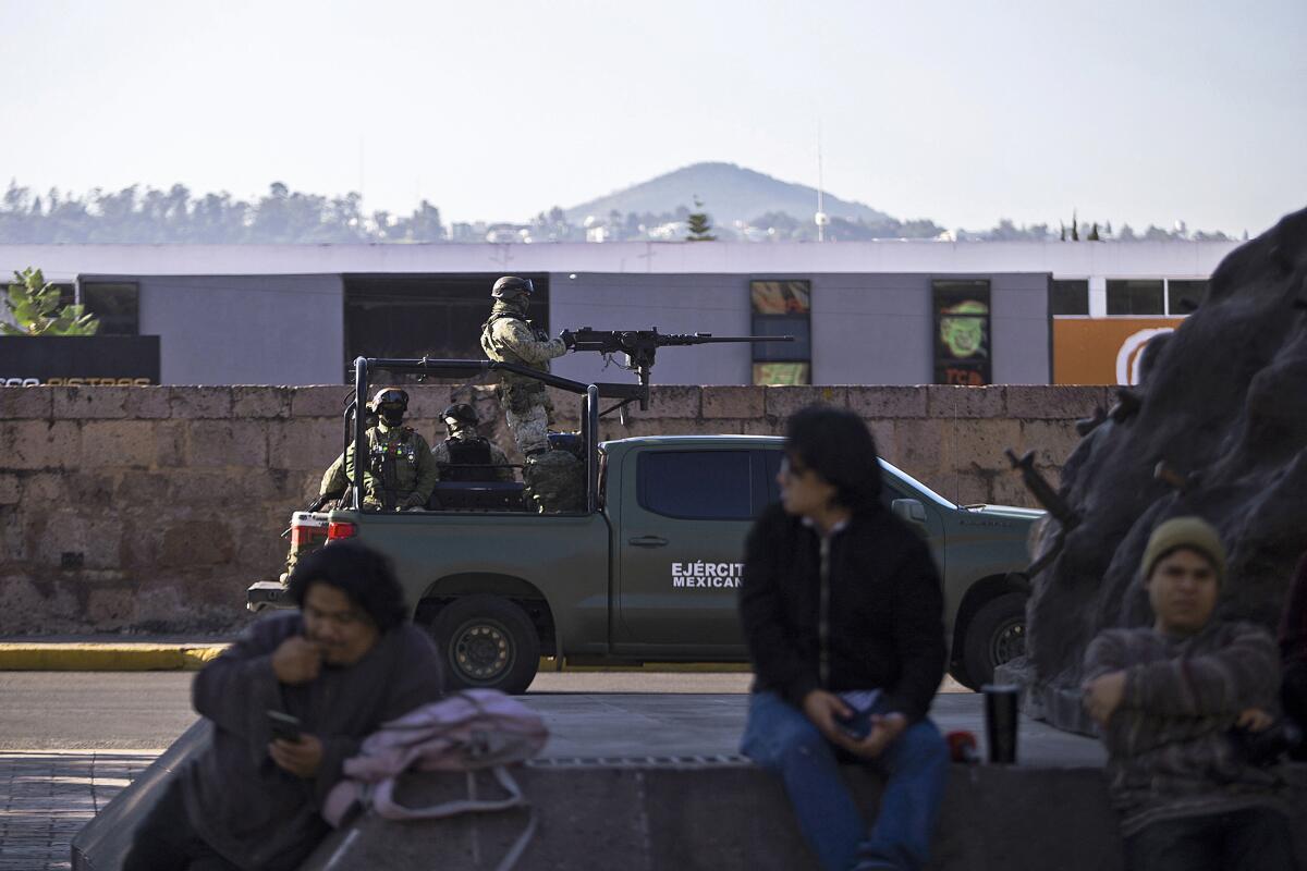 Military forces provide security