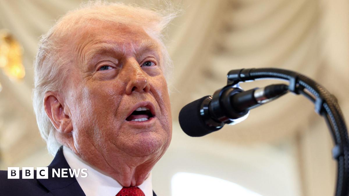 US President Donald Trump speaks at a ceremony held to dedicate a 4-mile stretch of road from West Palm Beach Airport to his Mar-a-Lago estate as 'President Donald J. Trump Boulevard', at the Mar-a-Lago estate in Palm Beach, Florida, U.S., January 16, 2026.