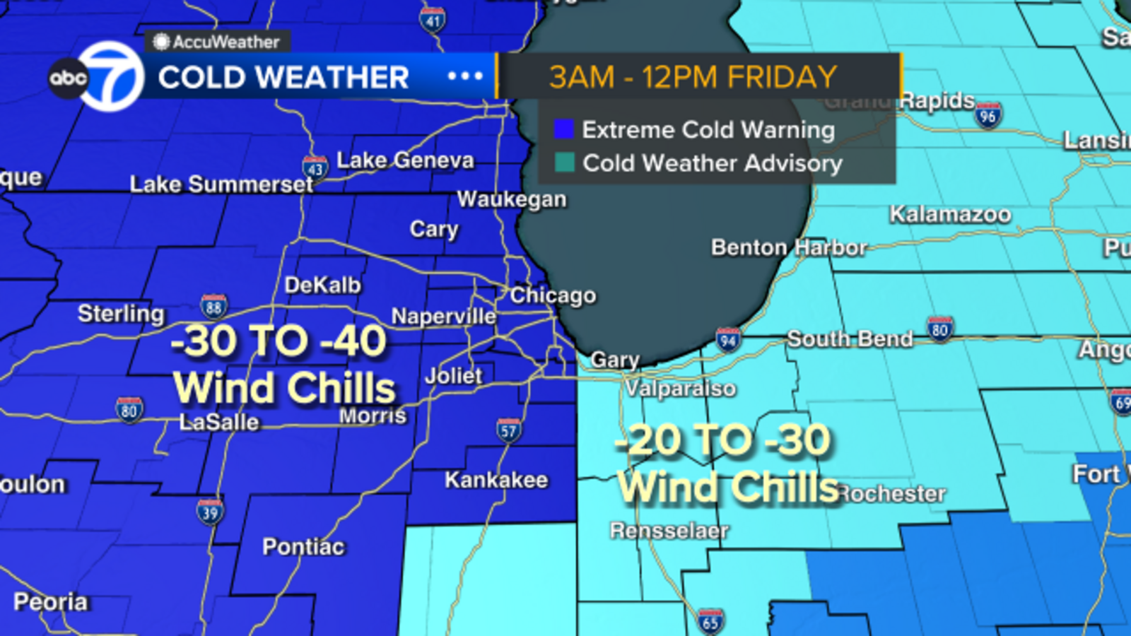 Chicago weather today: Wind chill temperatures become frigid; school closings in place amid Cook County, IL Extreme Cold Warning