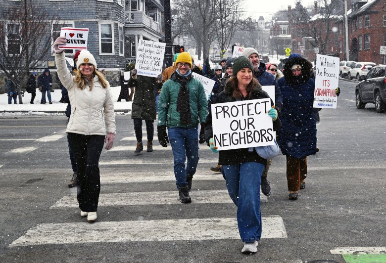 Lawyers, legal advocates march through downtown Portland to protest ICE arrests