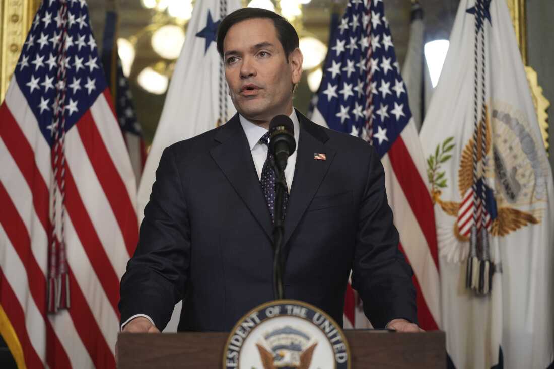 Secretary of State Marco Rubio speaks in Washington, D.C.