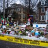 A makeshift memorial for Renee Macklin Good, who was fatally shot by an ICE officer on Jan. 7, is seen on Jan. 20, in Minneapolis.