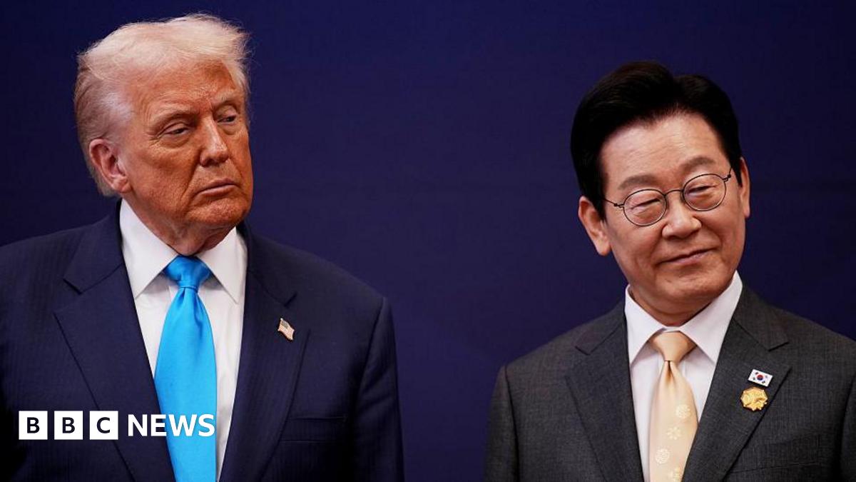 US President Donald Trump and South Korean President Lee Jae Myung at the Gyeongju National Museum on October 29, 2025 in Gyeongju, South Korea.