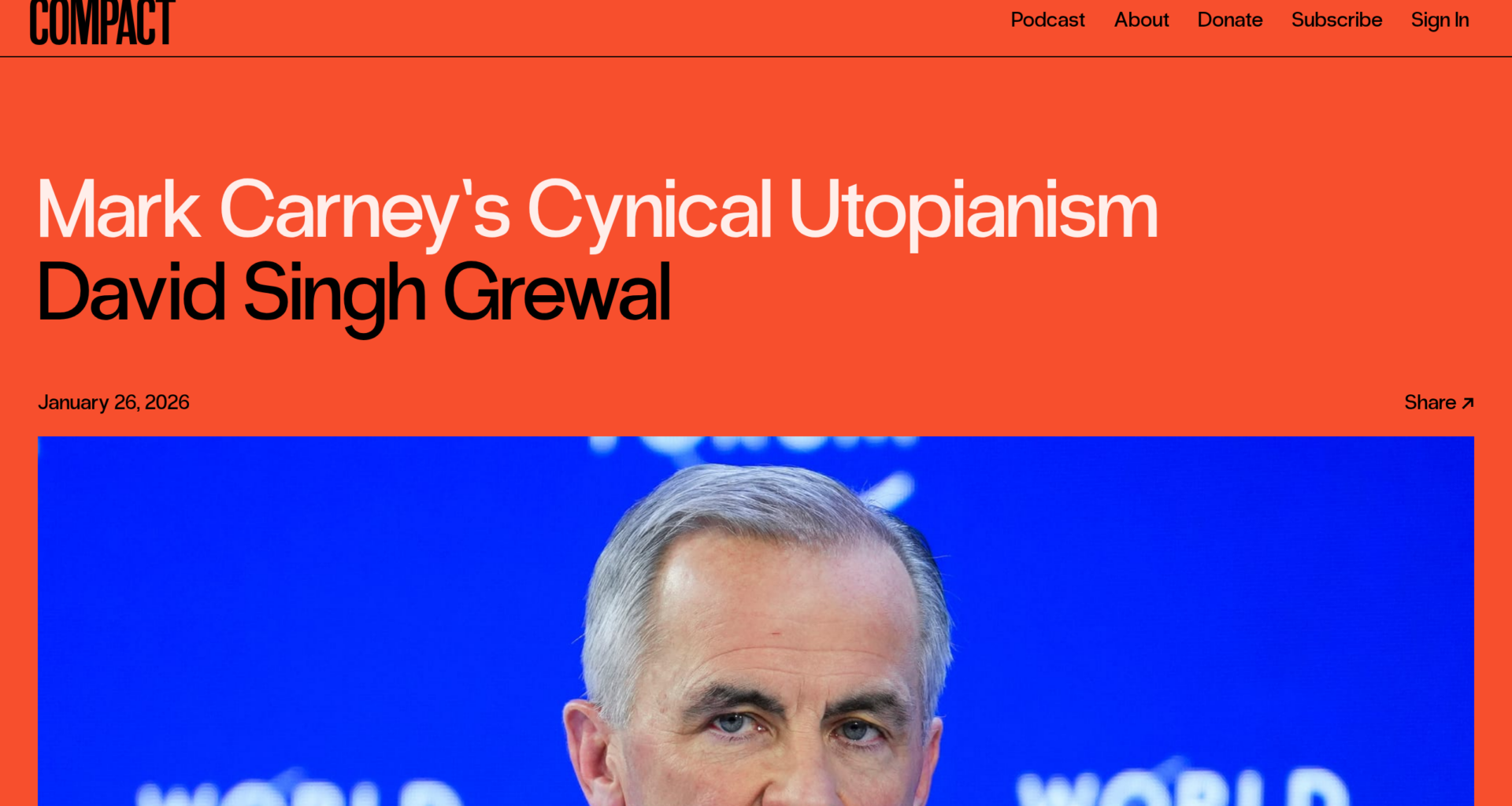 Mark Carney’s Cynical Utopianism | Compact