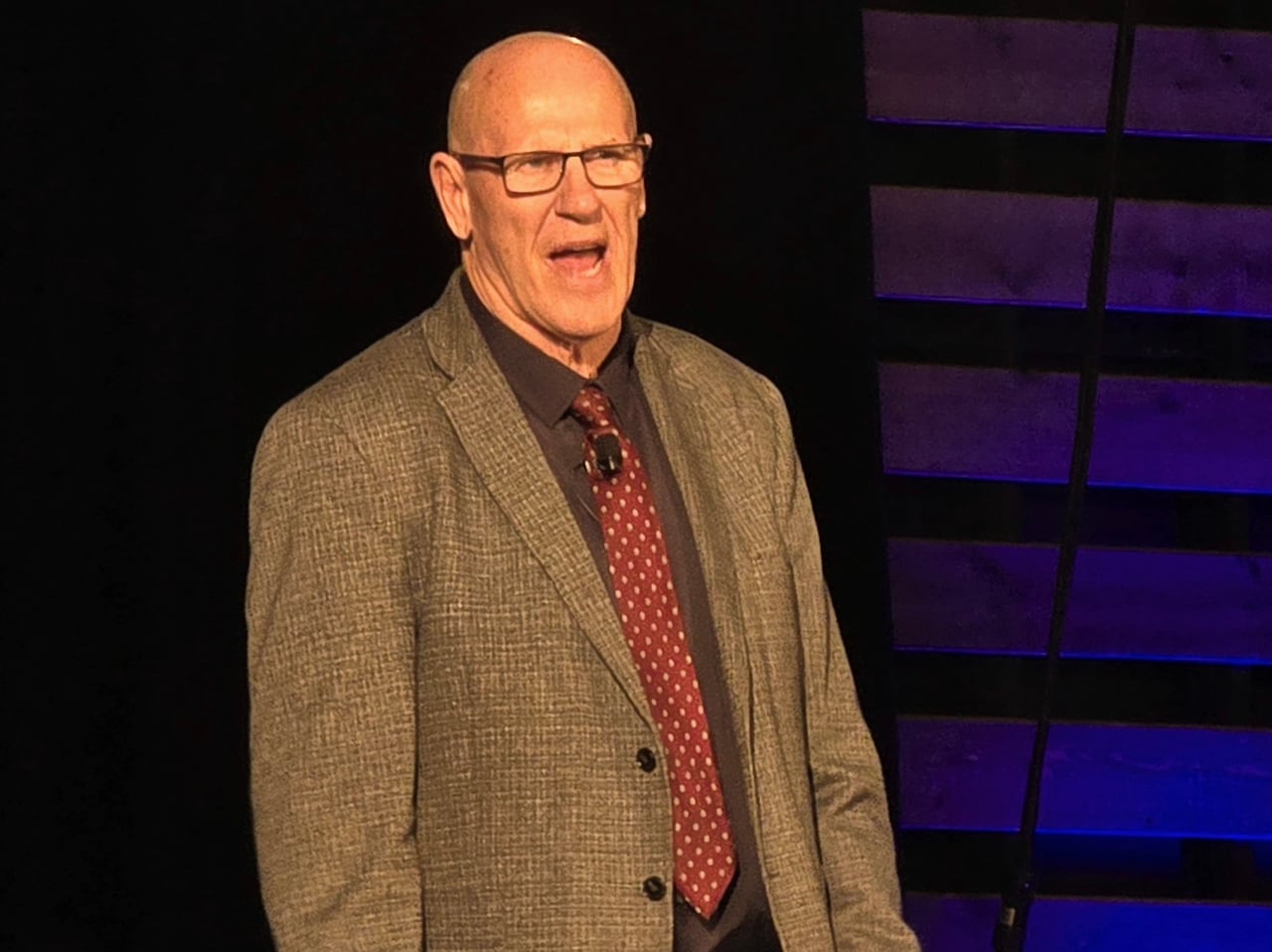 A man gives a speech.