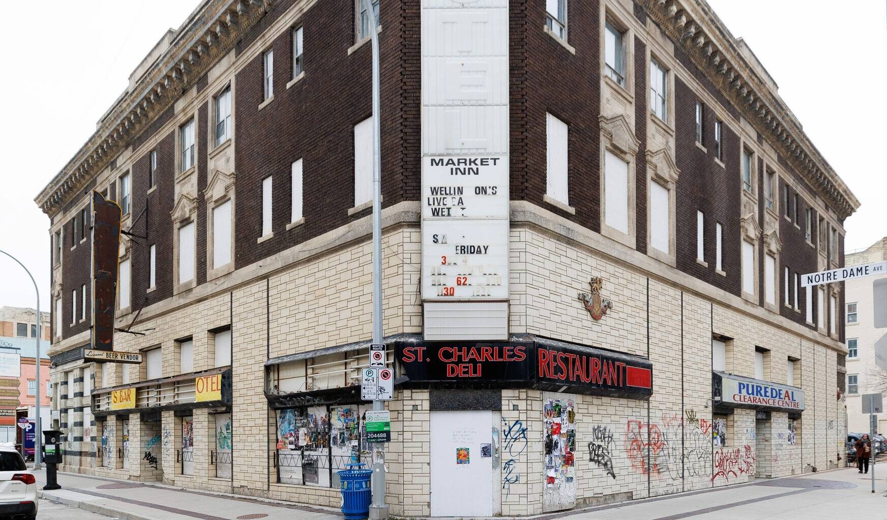 The St. Charles Hotel, at 235 Notre Dame Ave., in 2024. (Mike Deal / Free Press files)