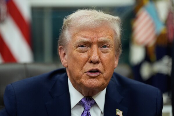 President Donald Trump speaks during a signing ceremony in the Oval Office of the White House, Dec. 11, 2025, in Washington. (AP Photo/Alex Brandon, File)