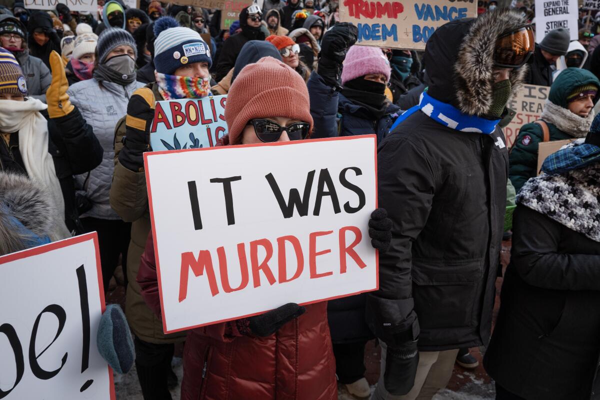 Demonstrators protest ICE operations 