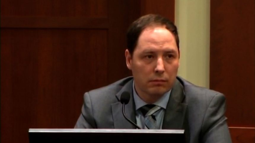 Brendan Banfield testifies in his own defense on Wednesday, in this screengrab taken from a video.