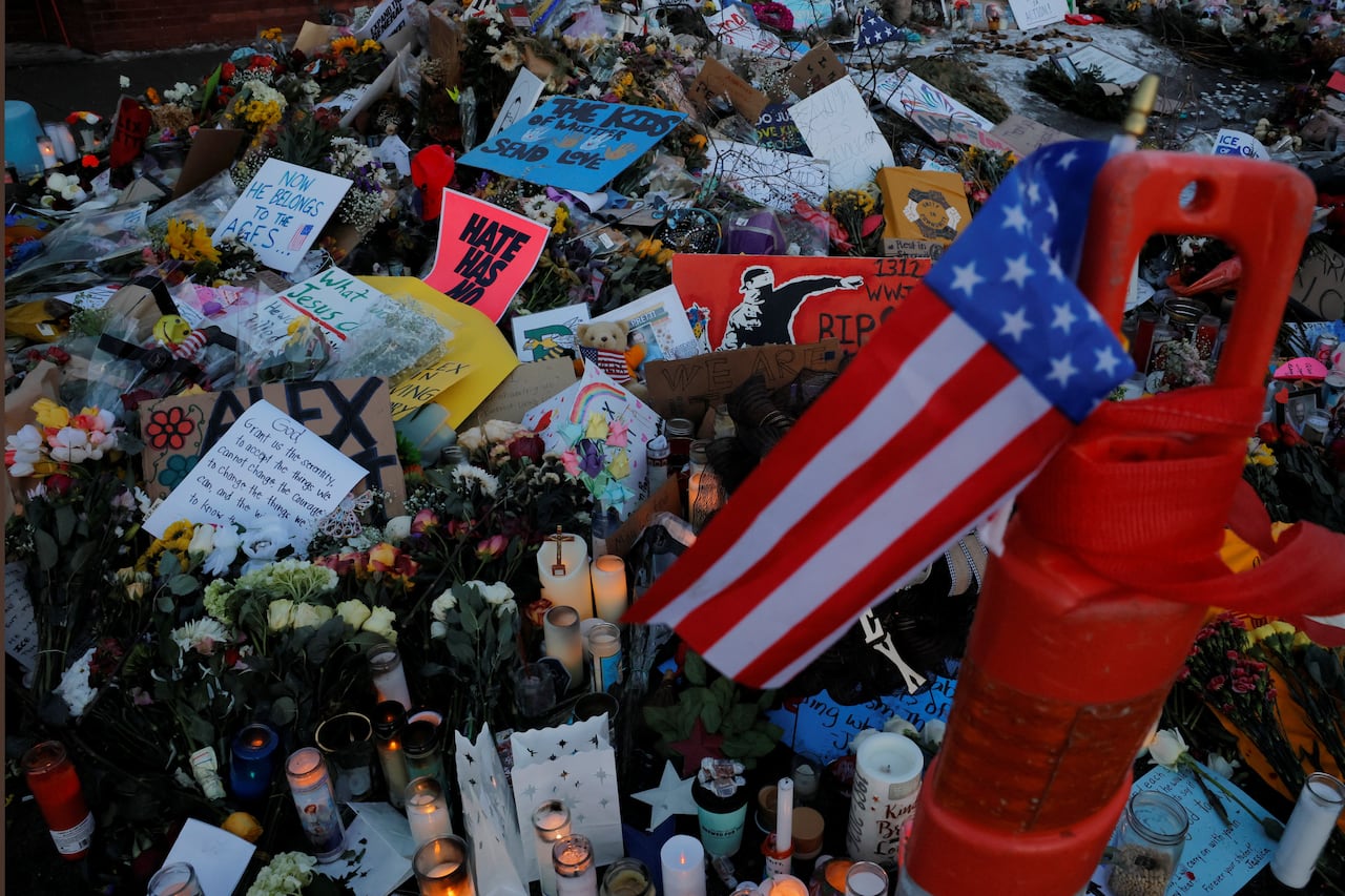 A memorial in the street