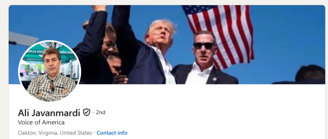 The LinkedIn profile for Ali Javanmardi, who is overseeing the Voice of America's Persian-language service, features a photograph of President Trump moments after the unsuccessful assassination attempt in Butler, Pa. Under Javanmardi's leadership, the service has promoted Trump and kept his critics off the air.
