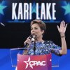 A federal judge in Washington, D.C. ruled on Thursday that administration official Kari Lake had overstepped in firing the director of Voice of America. In this photo, Lake speaks at the Conservative Political Action Conference, CPAC, in February in Oxon Hill, Md.