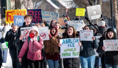Lewiston High School students march in protest of ICE