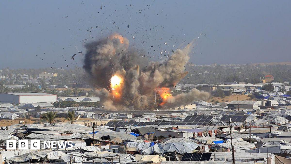 Smoke rises after an airstrike hit a building in the al-Mawasi area of Khan Yunis, Gaza despite the ceasefire, on January 31, 2026