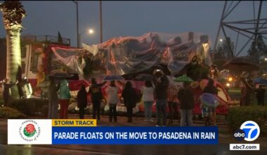 Rose Parade 2026 floats on the move to Pasadena for Tournament of Roses as New Years Eve storm slams SoCal