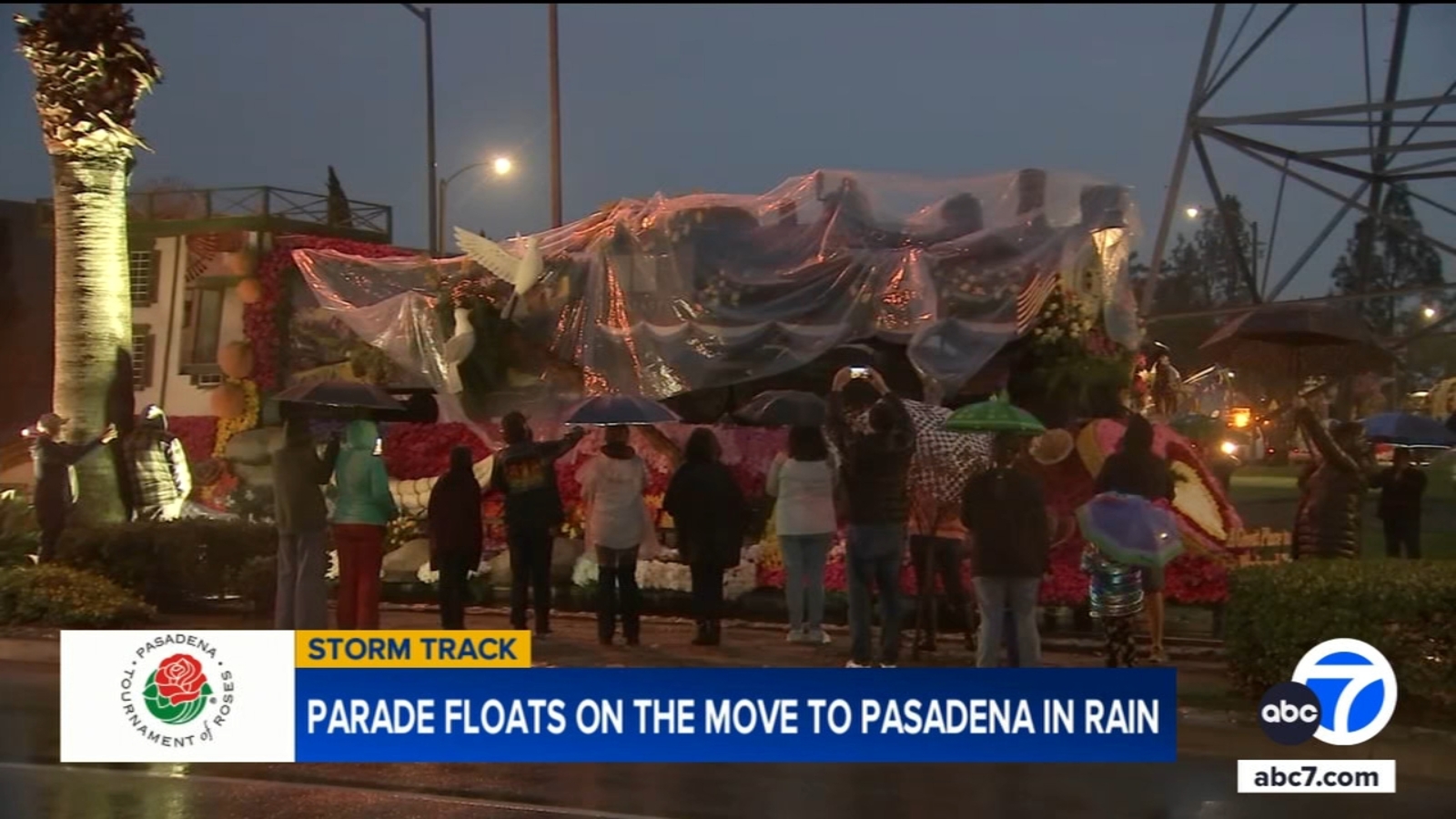 Rose Parade 2026 floats on the move to Pasadena for Tournament of Roses as New Years Eve storm slams SoCal