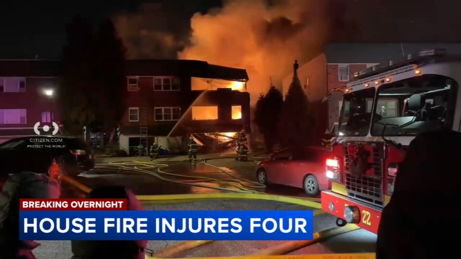 Four injured after house fire in the Somerton section of Philadelphia