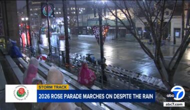 Despite rain, 137th Rose Parade to make its way down Colorado Boulevard in Pasadena