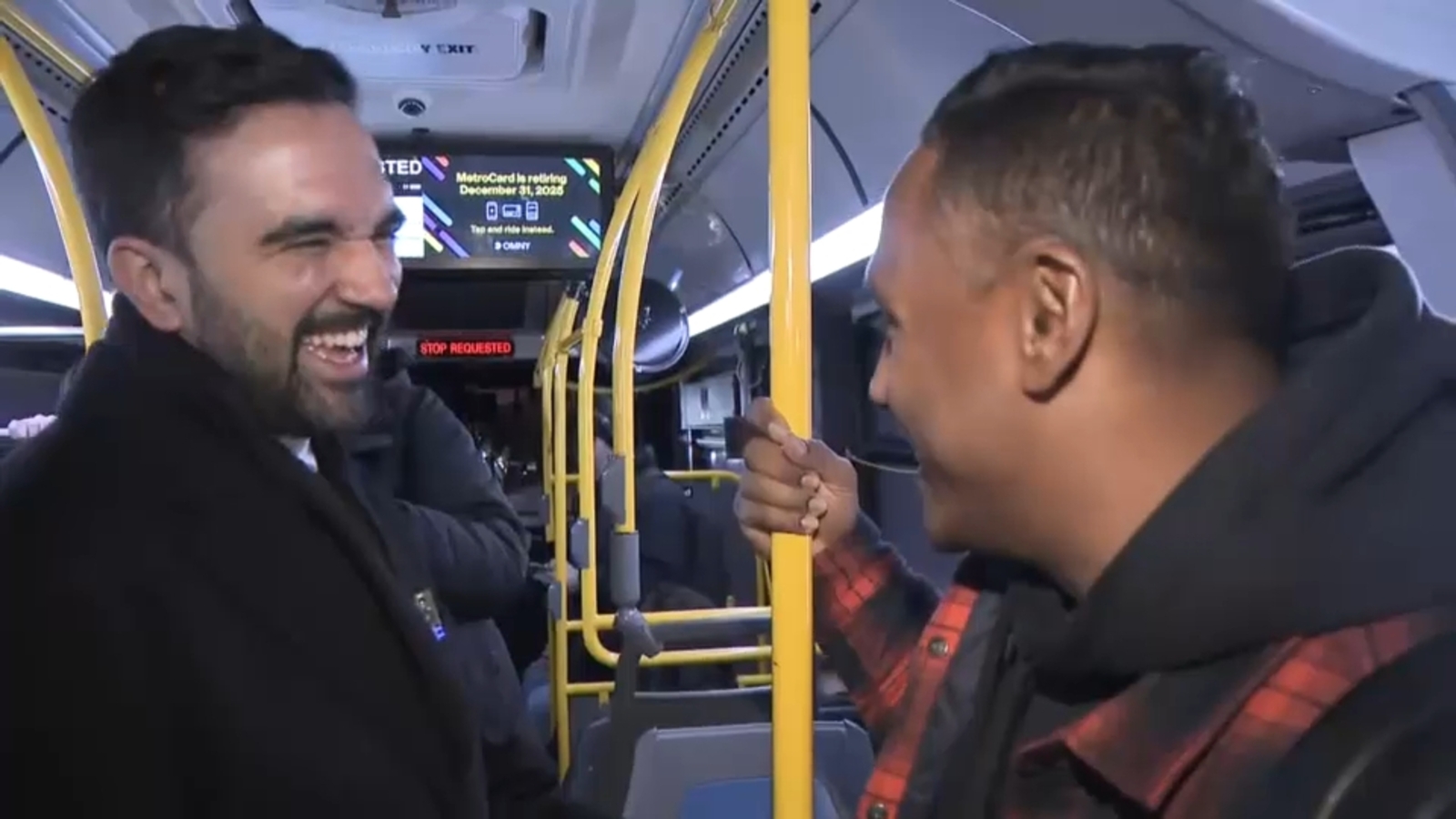 Mayor Zohran Mamdani talks to Queens bus riders about plans for free service
