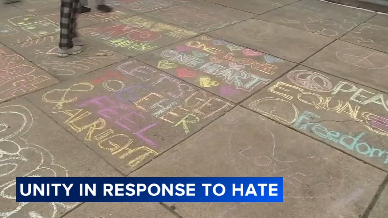Encouraging words greeted students at Roxborough High School in Philadelphia after racist, antisemitic graffiti found