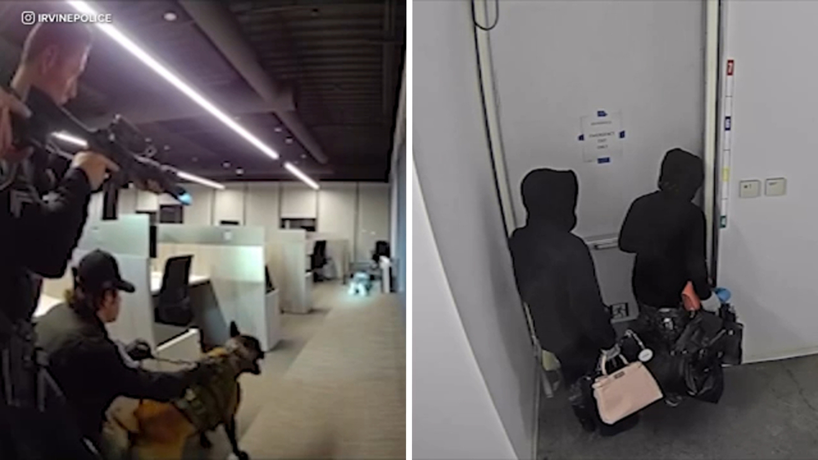 2 suspects caught in the act during Irvine luxury handbag burglary, police say