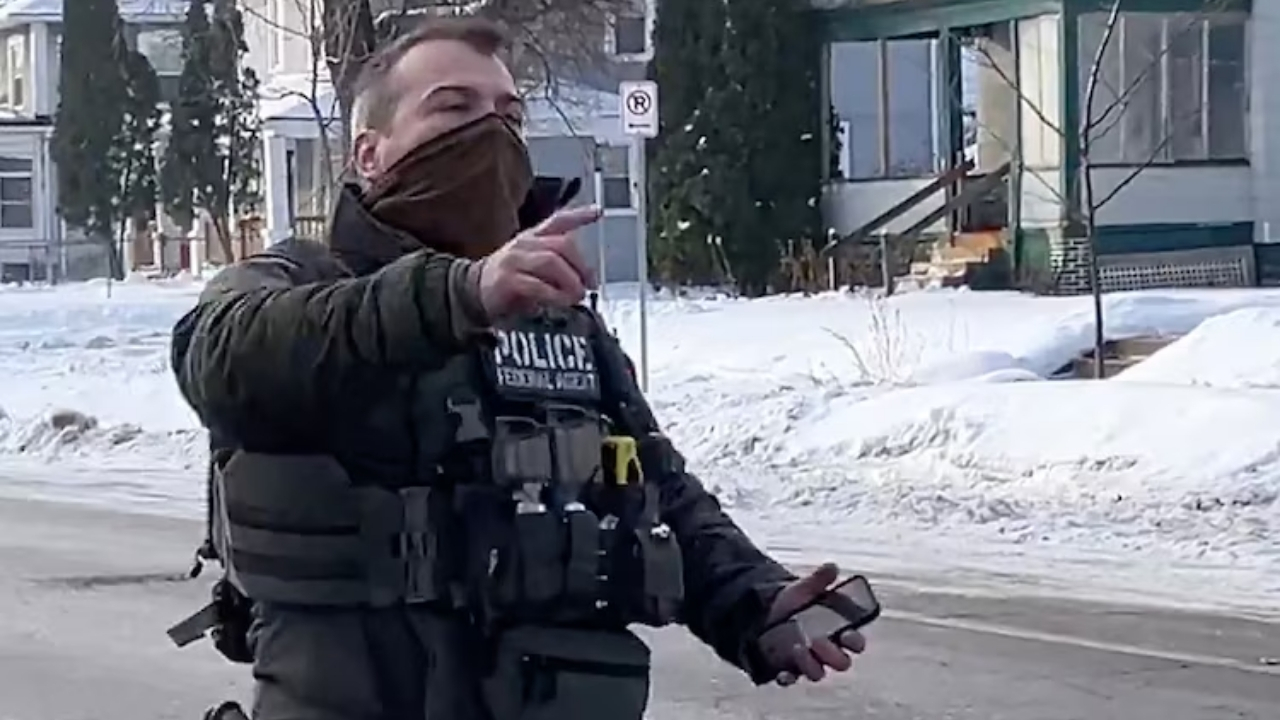 An ICE agent identified as Jonathan Ross is seen moments after Renee Good was fatally shot in Minneapolis on Jan. 7, 2026.