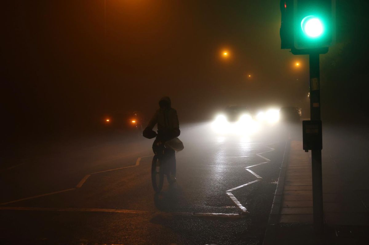 A blanket of fog has fallen on Merseyside