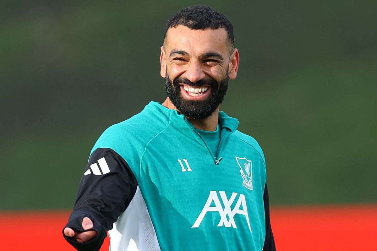 KIRKBY, ENGLAND - JANUARY 20: Mohamed Salah of 
Liverpool during a training session ahead of the UEFA Champions League 2025/26 League Phase MD7 at AXA Training Centre on January 20, 2026 in Kirkby, England. (Photo by Molly Darlington/Getty Images)