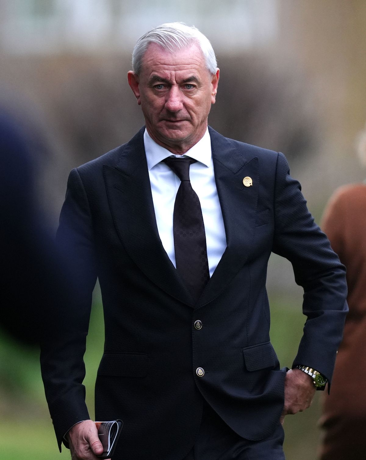 Ian Rush following the funeral service for Terry Yorath
