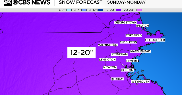 How much snow are Boston and Massachusetts getting this weekend?