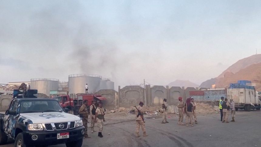 Smoke rises in the aftermath of a Saudi-led coalition airstrike, which targeted what it described as foreign military support to UAE-backed southern separatists, in Yemen's southern port of Mukalla, on December 30, 2025.