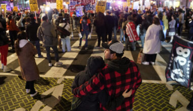 Protest against Immigration and Customs Enforcement (ICE), after a U.S. immigration agent shot and killed 37-year-old Rene...