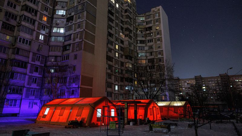 Hundreds of thousands of households in Kyiv are without power after Russian strikes, as temperatures drop well below freezing