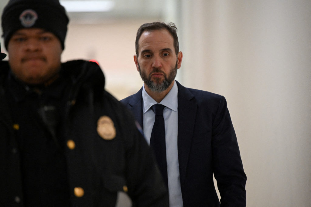 FILE PHOTO: U.S. House Judiciary Committee inquiry into former Special Counsel Smith's cases against President Trump, in W...