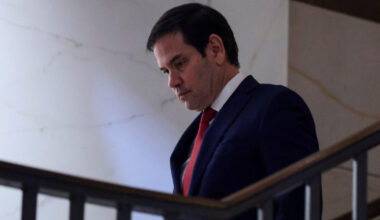 FILE PHOTO: Members of U.S. President Donald Trump's national security team brief members of Congress on the situation in ...