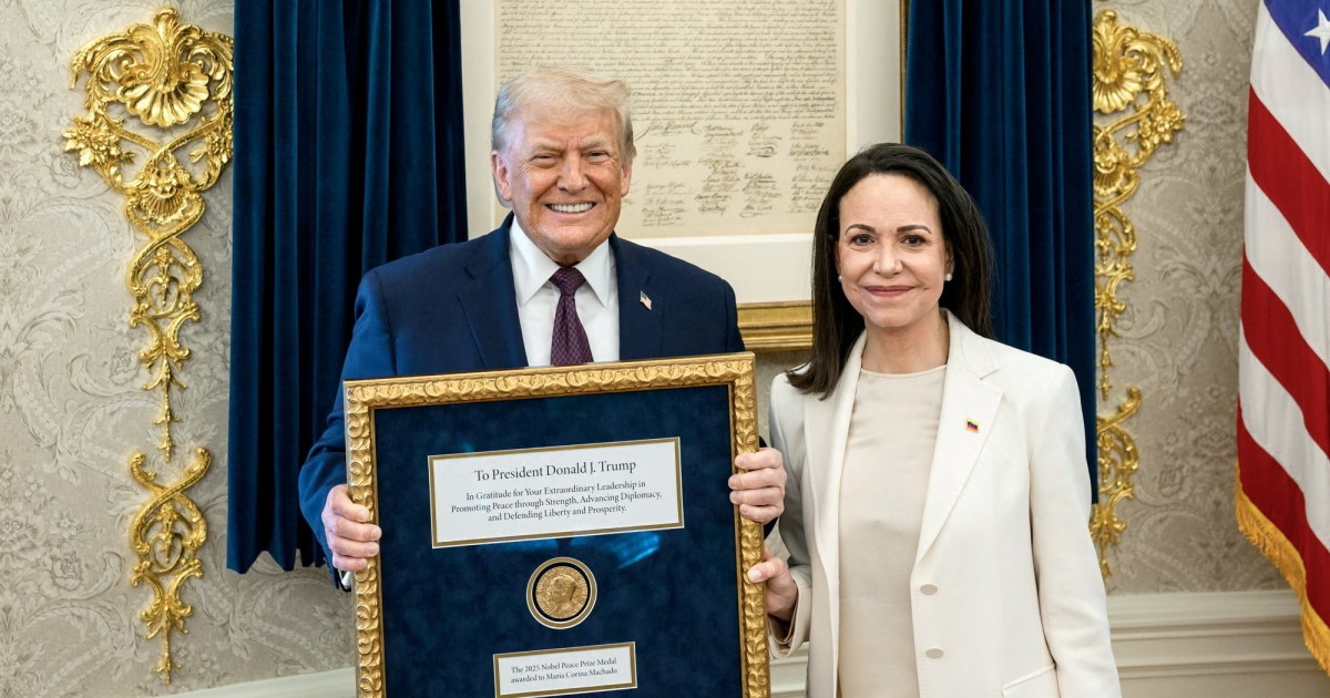 Venezuela’s Machado gives Trump her Nobel Peace Prize: Is it his now? | US-Venezuela Tensions News