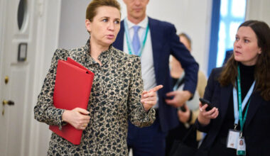 Danish Prime Minister Mette Frederiksen participates in the Foreign Policy Committee meeting at Christiansborg in Copenhagen