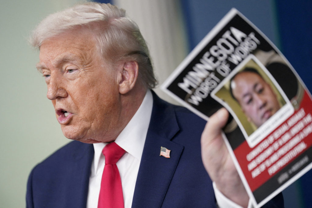 Press briefing on the one-year mark into U.S. President Donald Trump's second term in office, in Washington