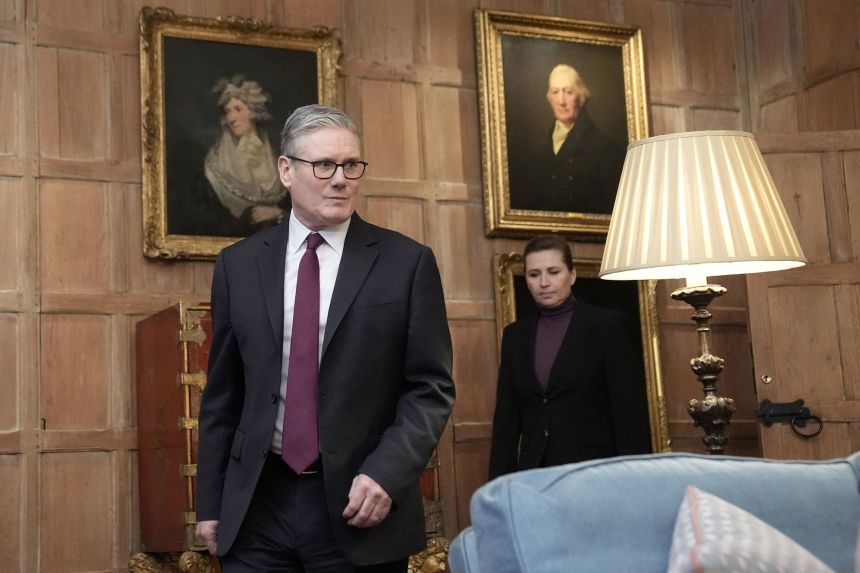 British Prime Minister Keir Starmer, ahead of a meeting with Prime Minister of Denmark Mette Frederiksen in Chequers, in Buckinghamshire, Britain, on January 22.