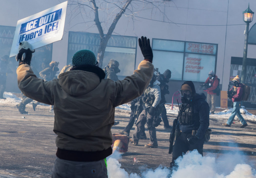Scene of a shooting involving federal immigration agents in Minneapolis