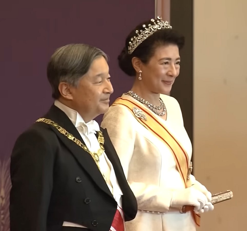 Members of Japan's imperial family attend New Year receptions at the Imperial Palace in Tokyo on January 1, 2026 (screencapture)