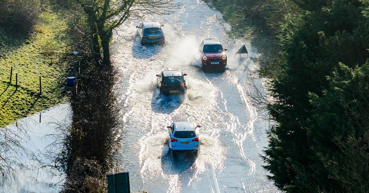 Heavy flooding on Dorset roads following Storm Chandra