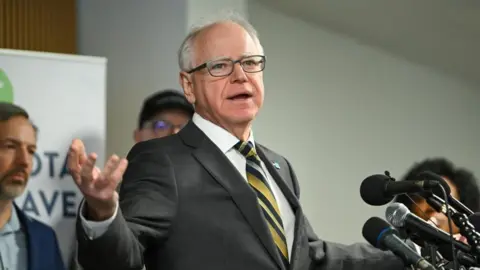 EPA Democratic Governor of Minnesota Tim Walz delivers remarks during a press conference in Minneapolis