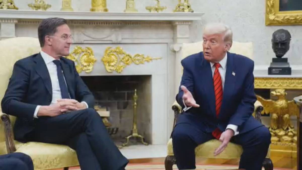 Click to play video: 'Trump reiterates desire to annex Greenland in meeting with NATO chief'