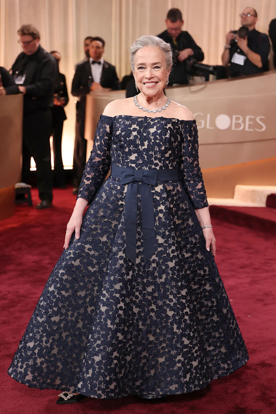BEVERLY HILLS, CALIFORNIA - JANUARY 11: (FOR EDITORIAL USE ONLY) Kathy Bates attends the 83rd annual Golden Globe Awards at The Beverly Hilton on January 11, 2026 in Beverly Hills, California. (Photo by Kevin Mazur/Getty Images)
